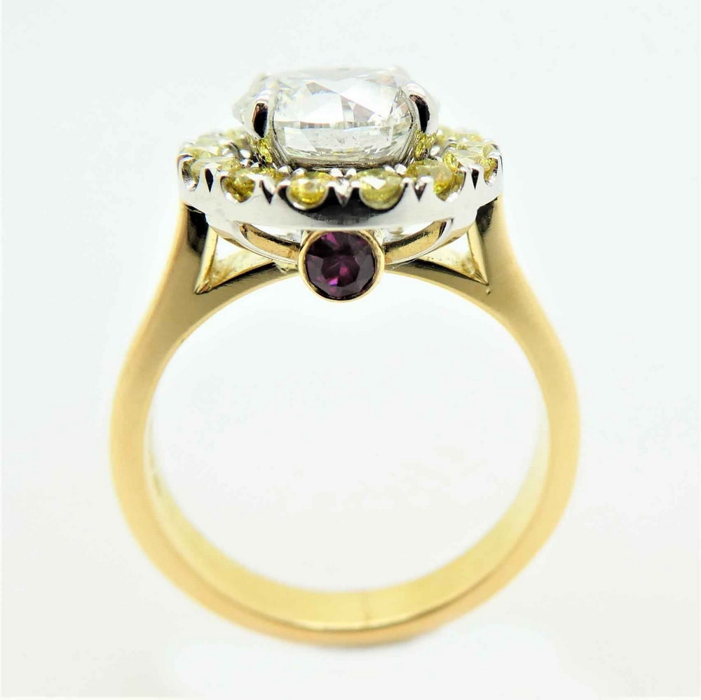 Bespoke engagement diamond halo ring
