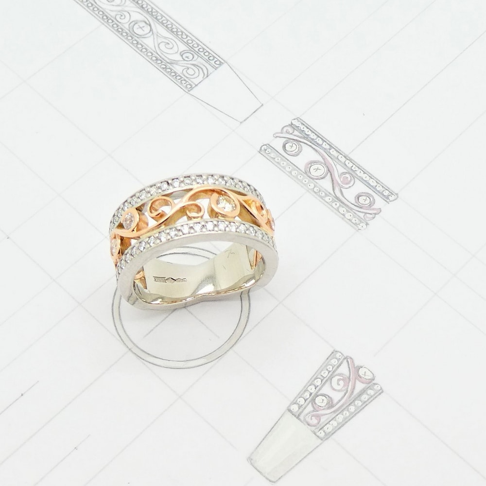 Design for diamond set wedding ring