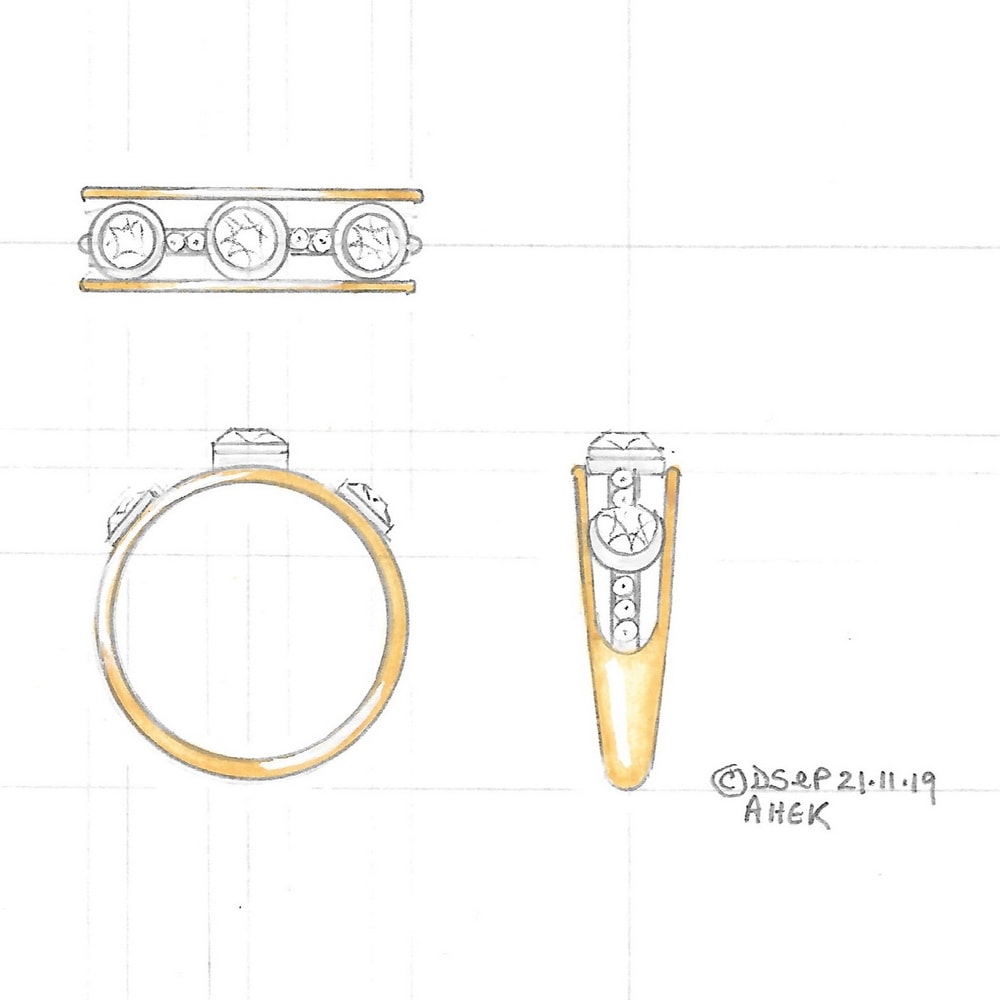 Design for 3 stone ring