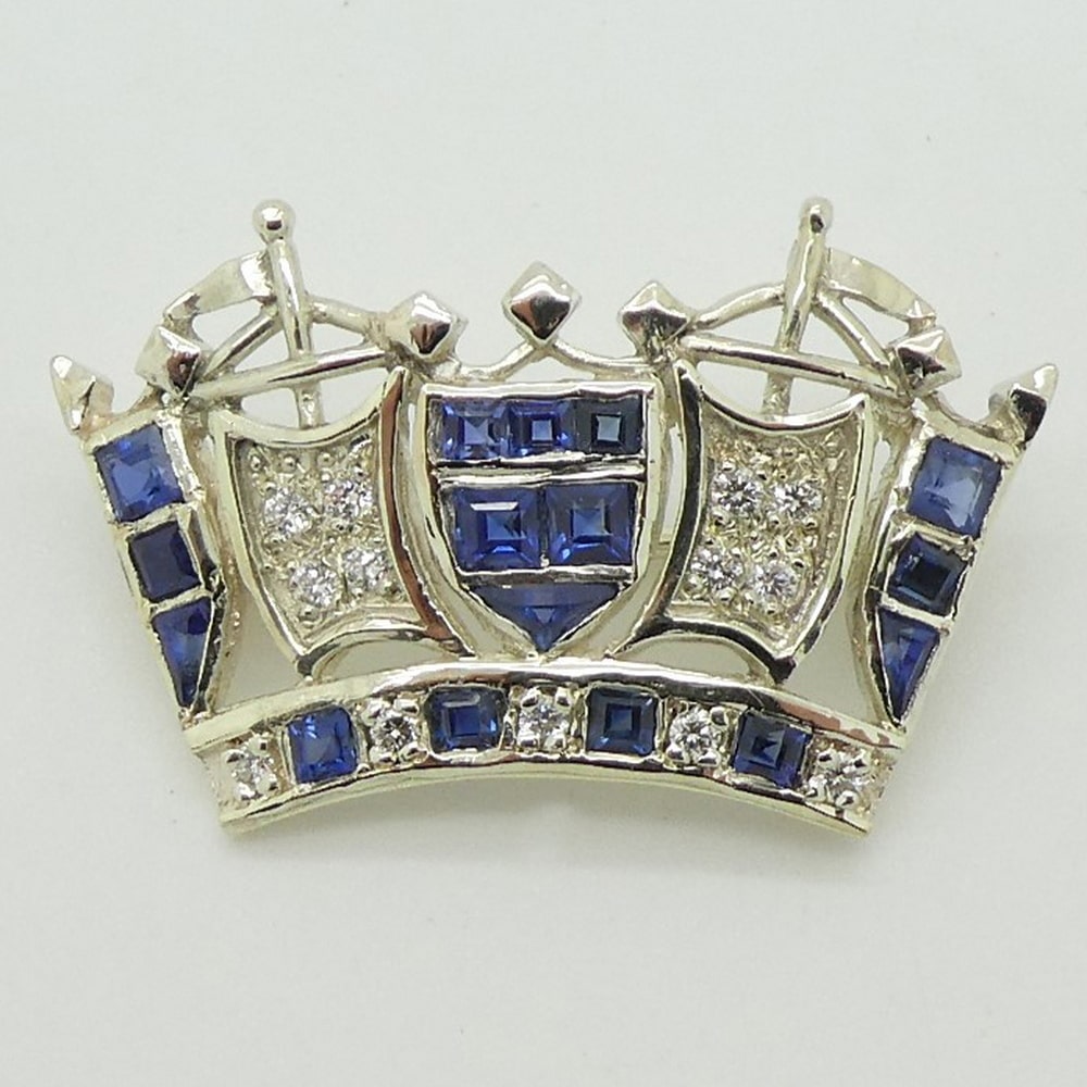 Royal Navy badge brooch gold and set with sapphires and diamonds