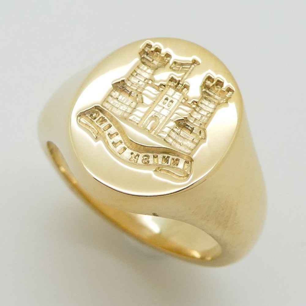 Military Cap Badge seal engraved signet ring