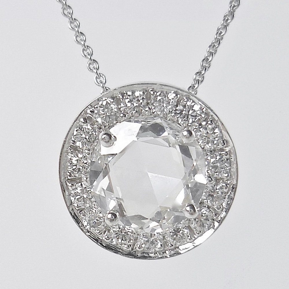 Mine cut diamond pendant