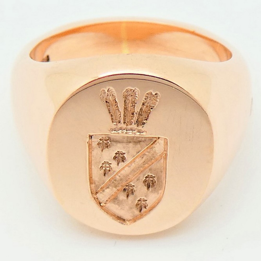 Signet ring seal engraved rose gold