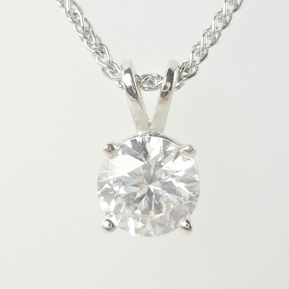 Classic diamond single stone pendant