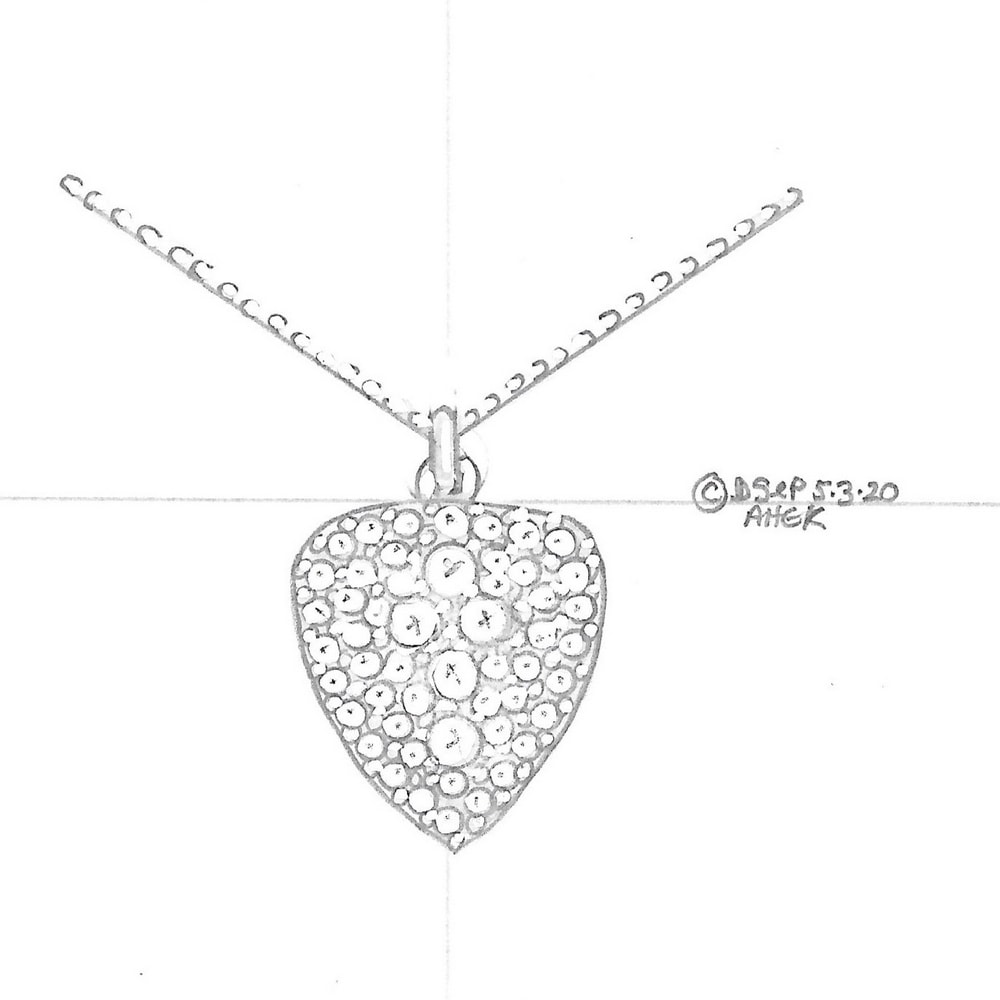 Design drawing diamond pendant