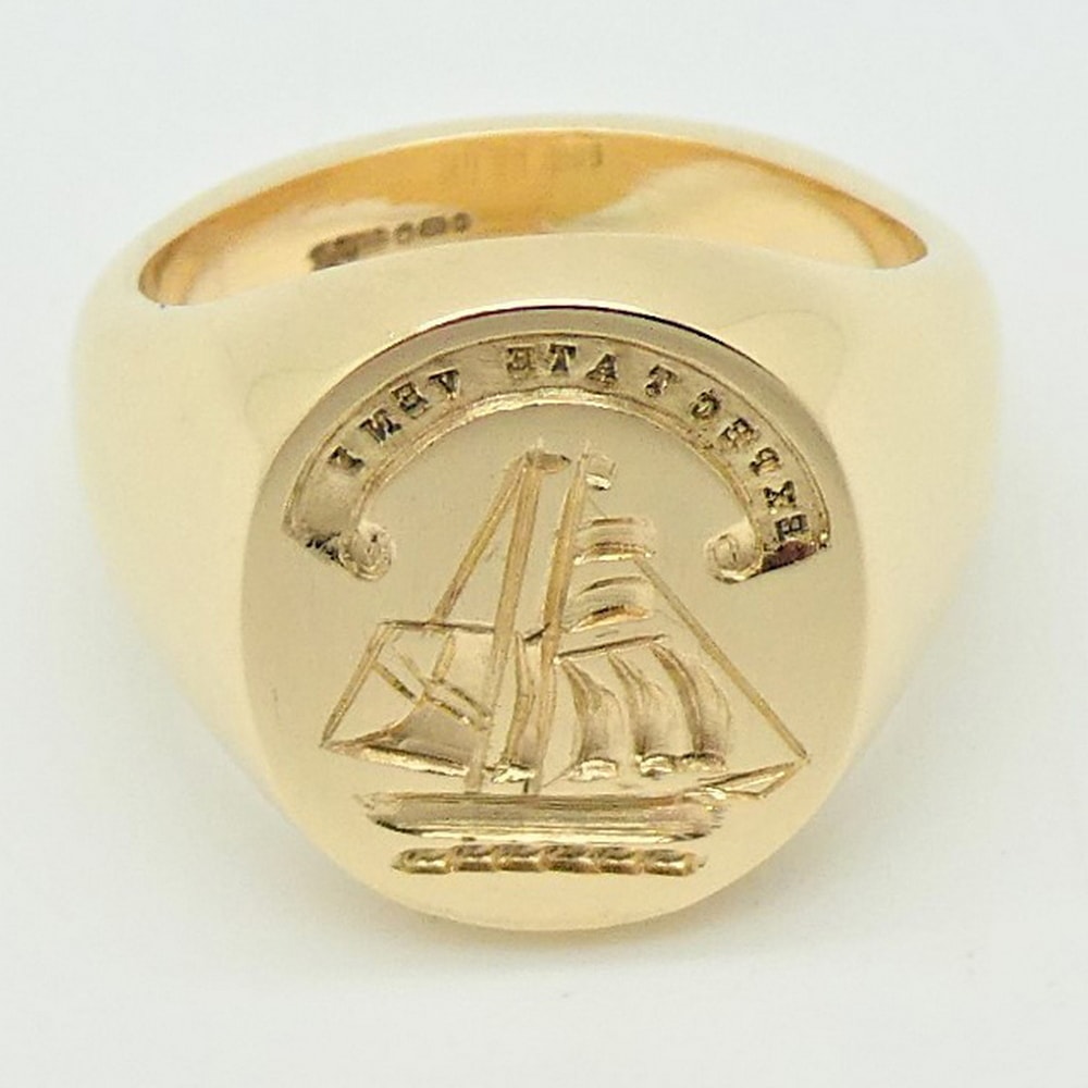 Gold Signet Ring Seal Engraved