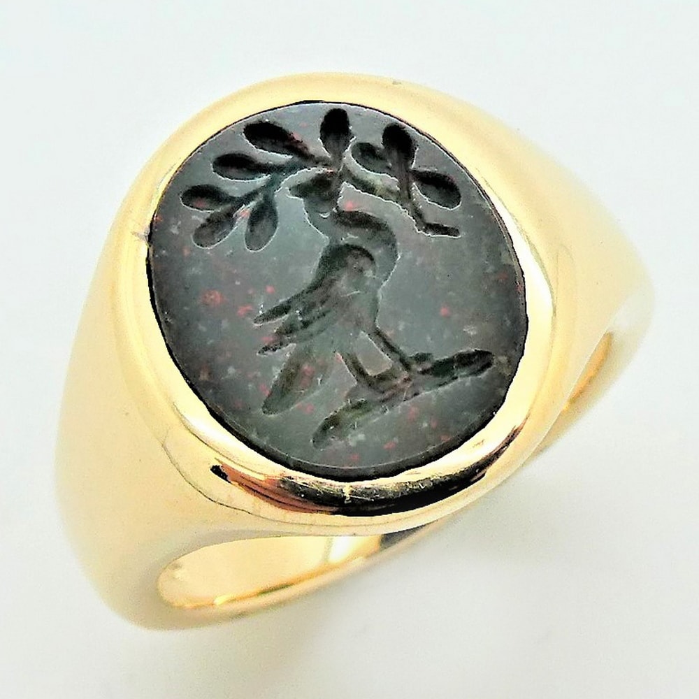 Seal engraved bloodstone set signet ring Edinburgh