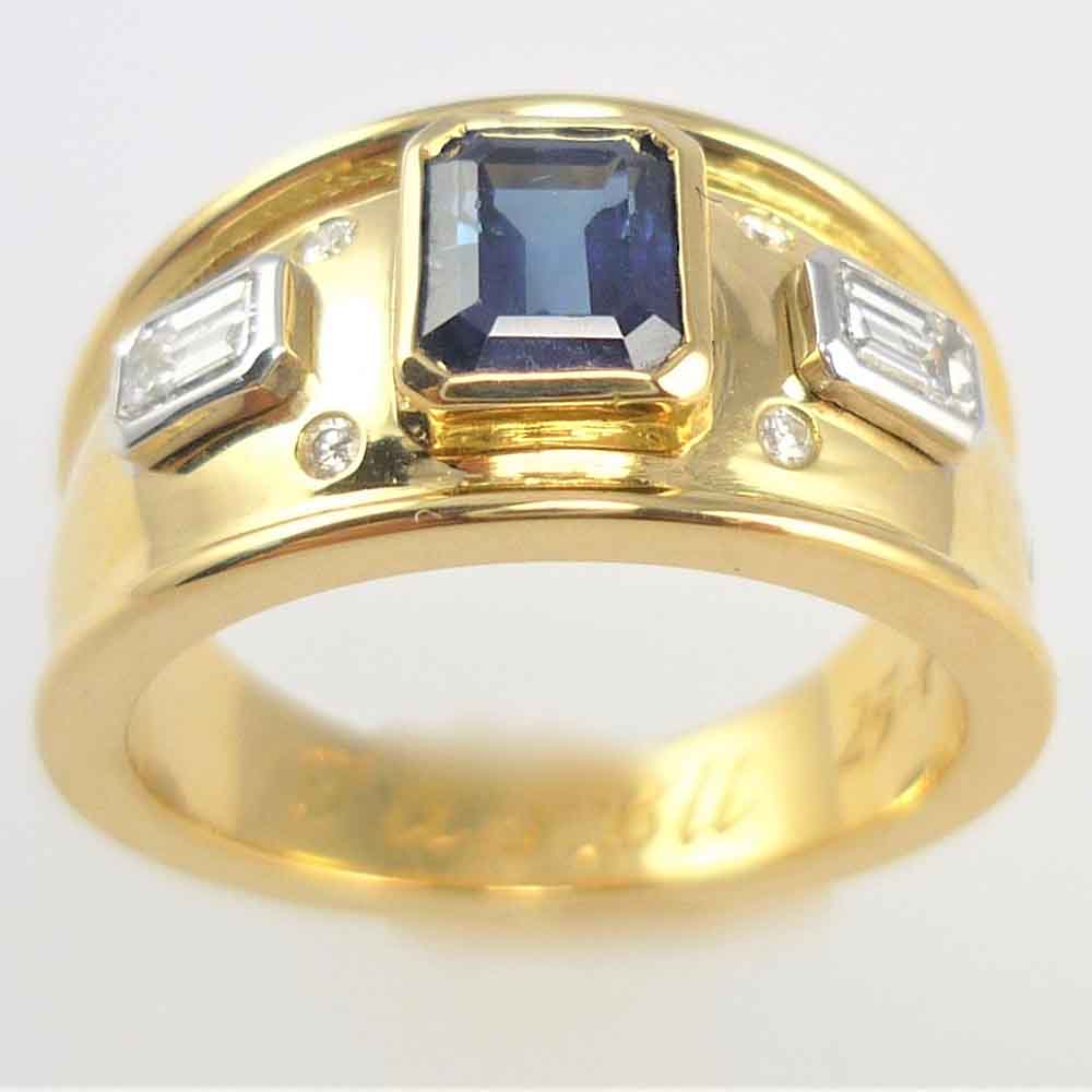 Sapphire & diamond bombe dress ring