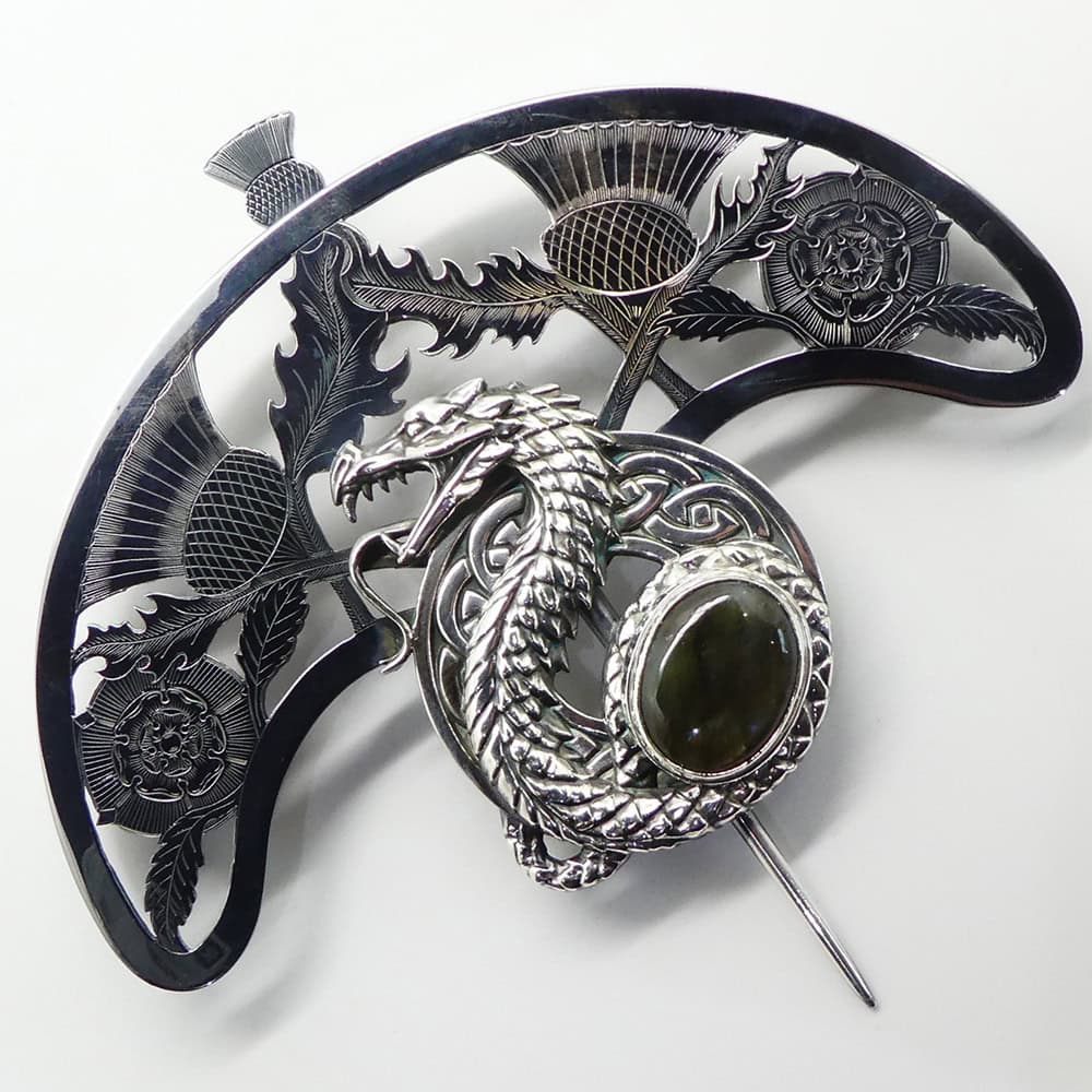 Oxidised silver bespoke sporran cantle