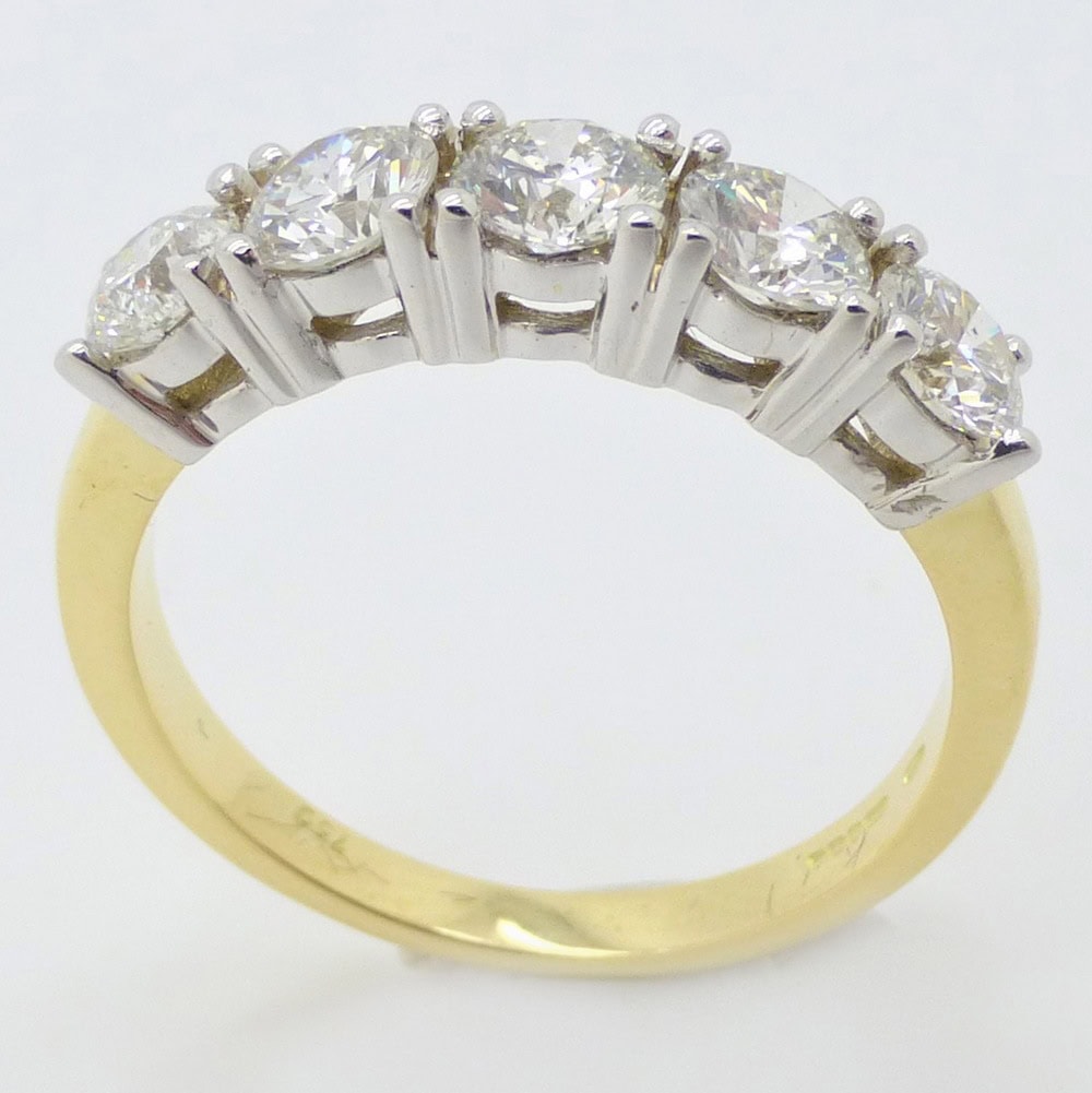 Diamond 5 stone eternity ring claw set