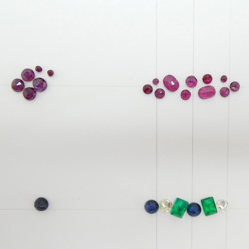 Loose ruby, sapphire emerald & diamonds