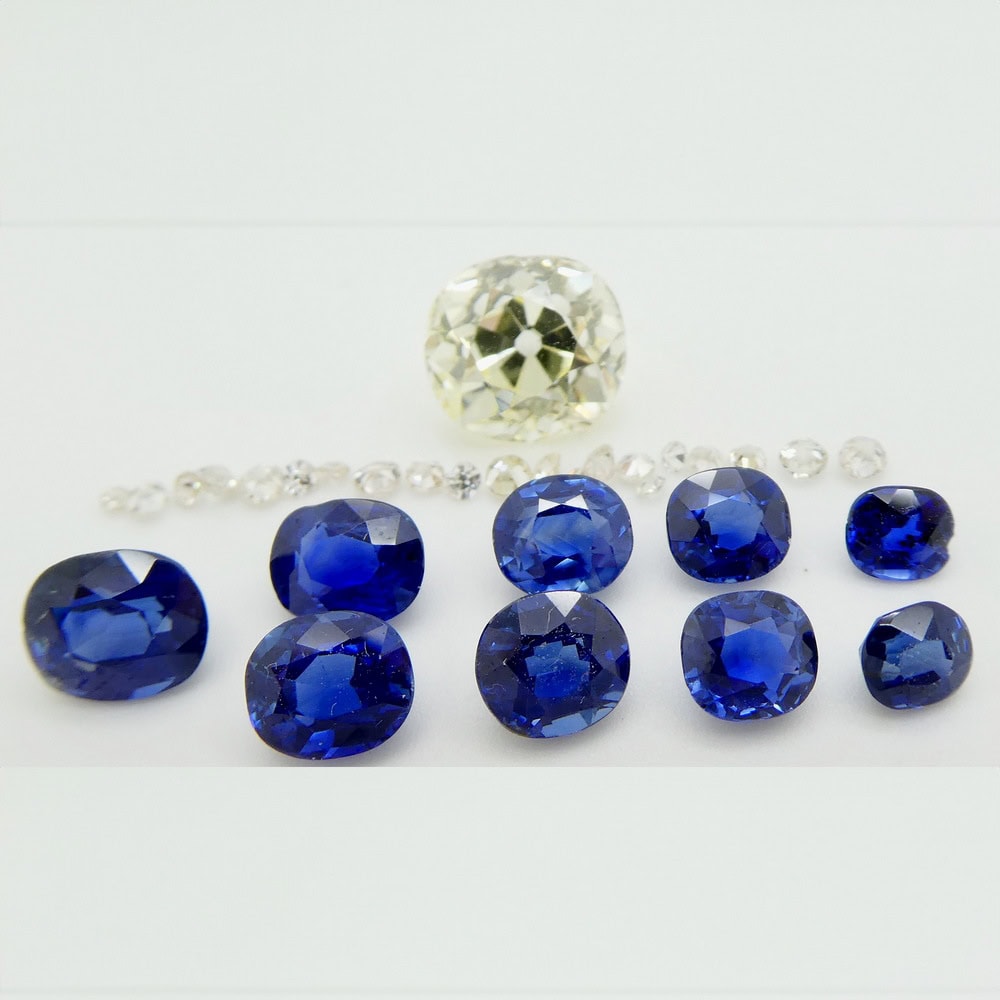Loose sapphires & diamonds from old jewels