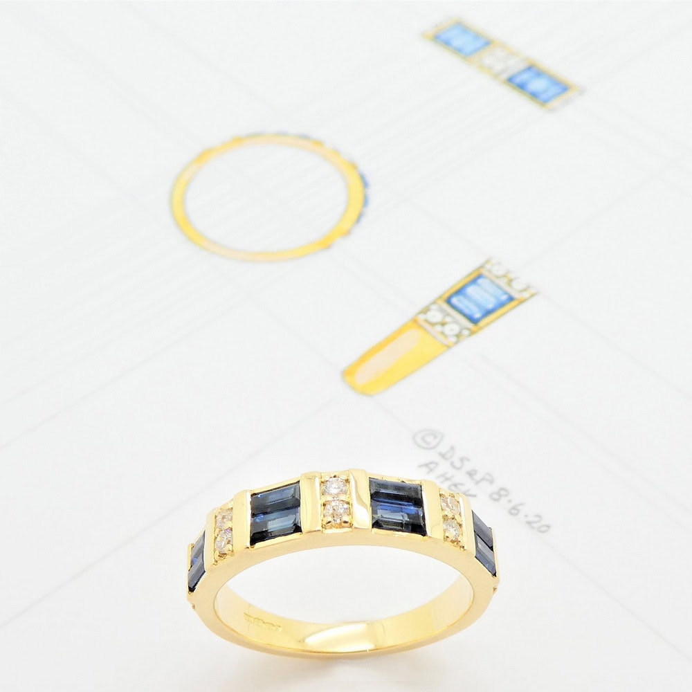 Sapphire & diamond eternity ring