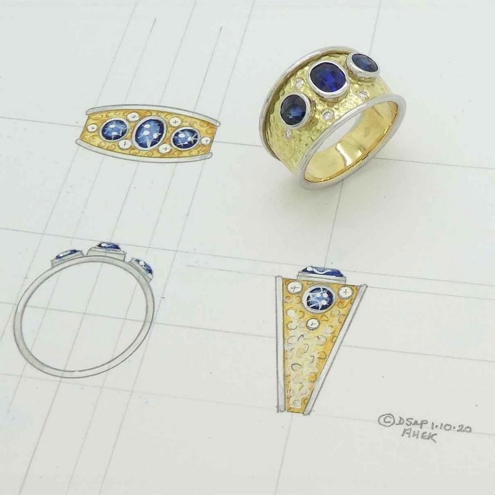 Sapphire & diamond dress ring