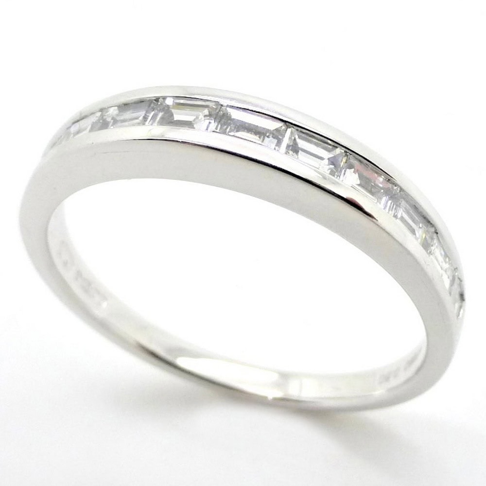 Diamond baguette platinum eternity ring