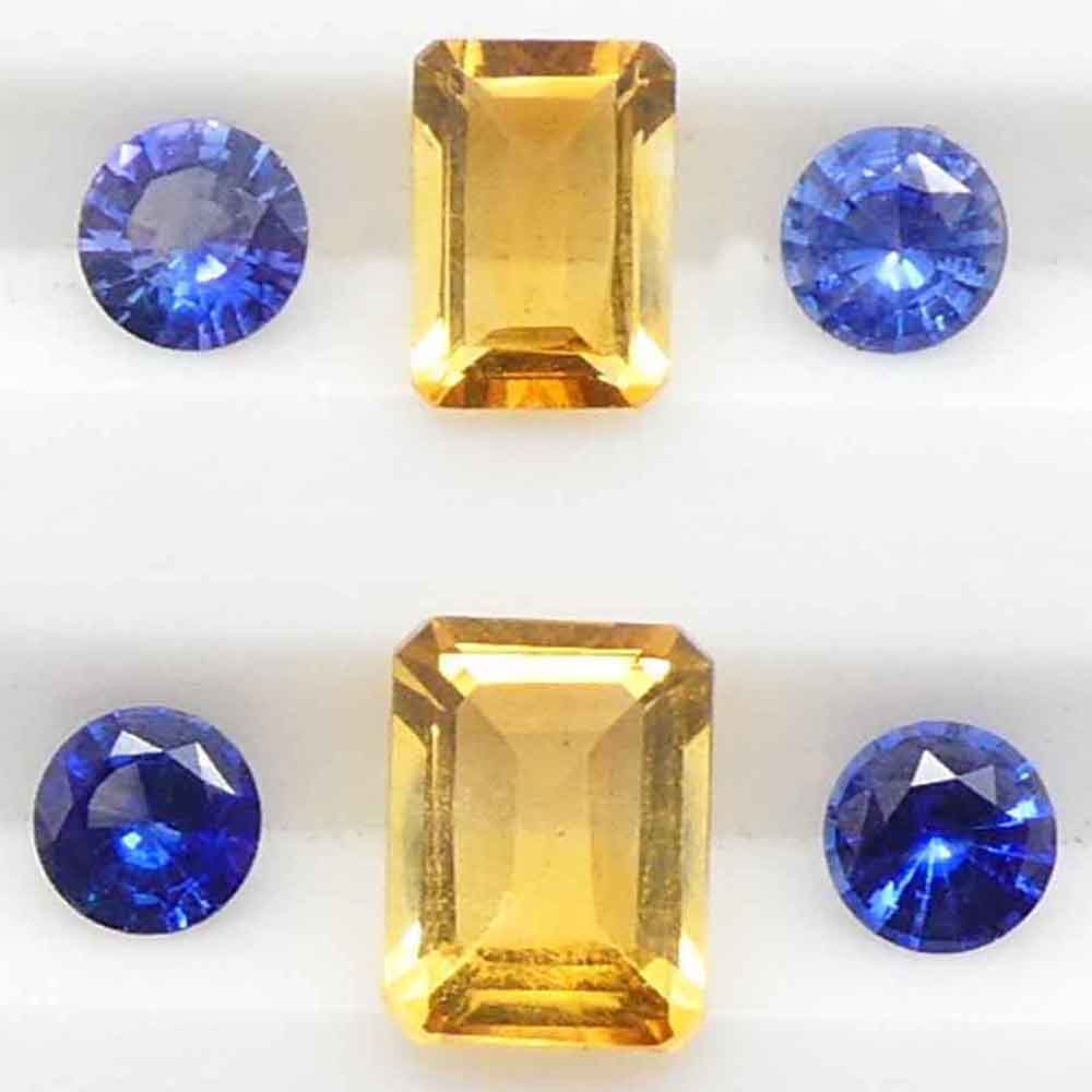 Citrine & sapphire loose stones