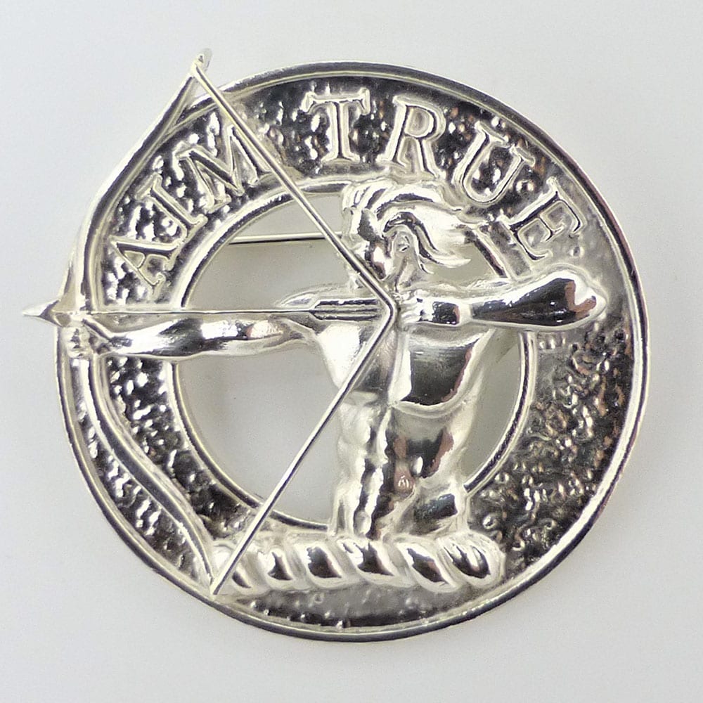 Silver Scottish Clansman bonnet badge