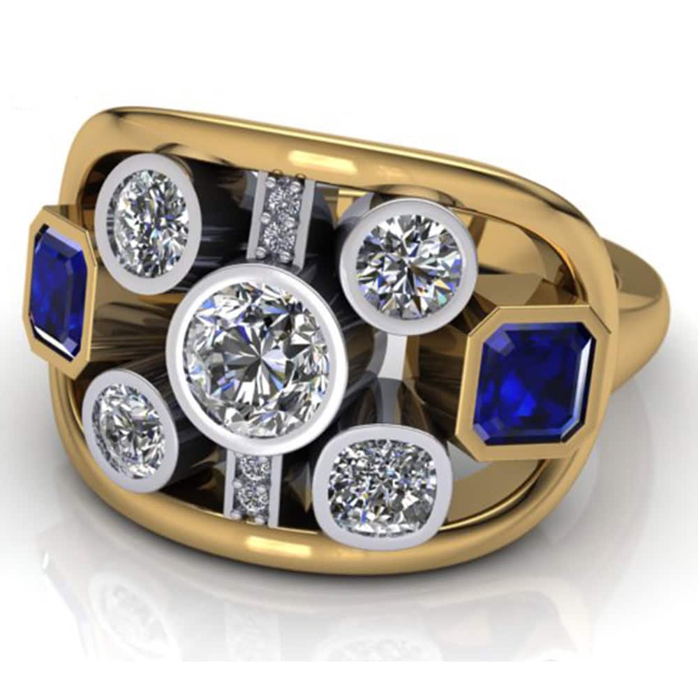 CAD file sapphire & diamond dress ring