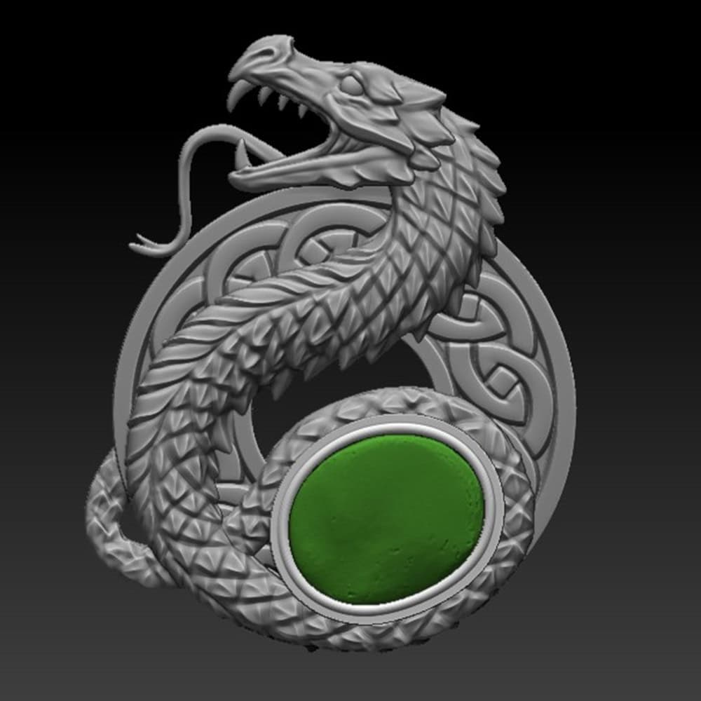 CAD render for plaid brooch