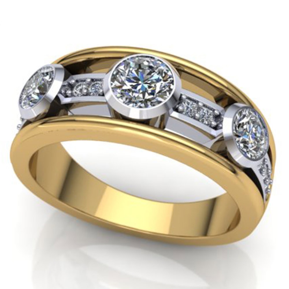 Diamond 3 stone design CAD file