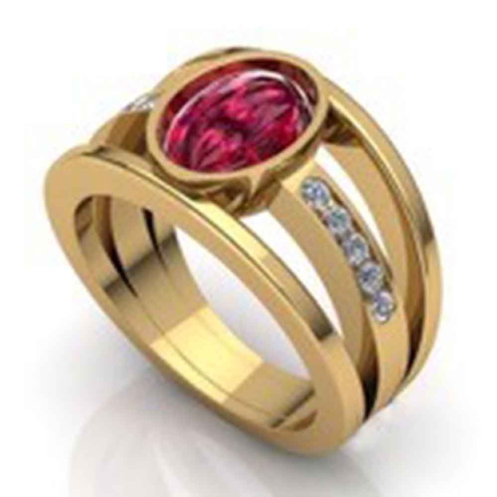 CAD file for ruby & diamond dress ring