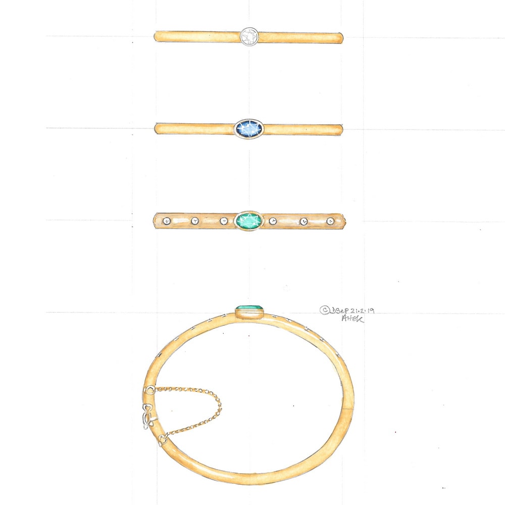 Design for gem set bangles