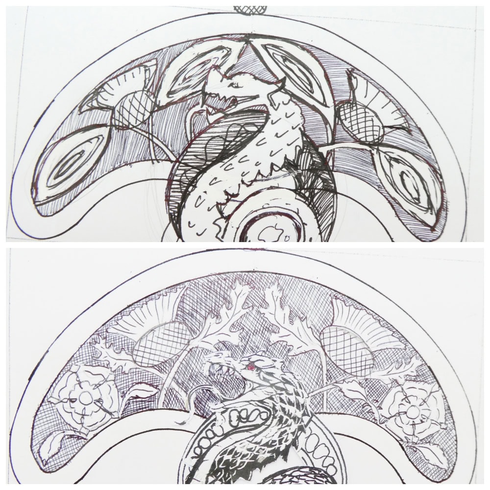 Design for bespoke Scottish Wyrm sporran