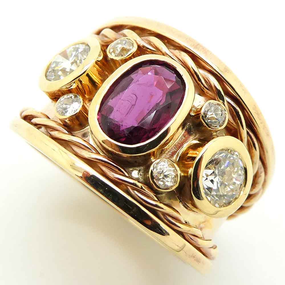 Ruby & diamond Romanesque bombe dress ring