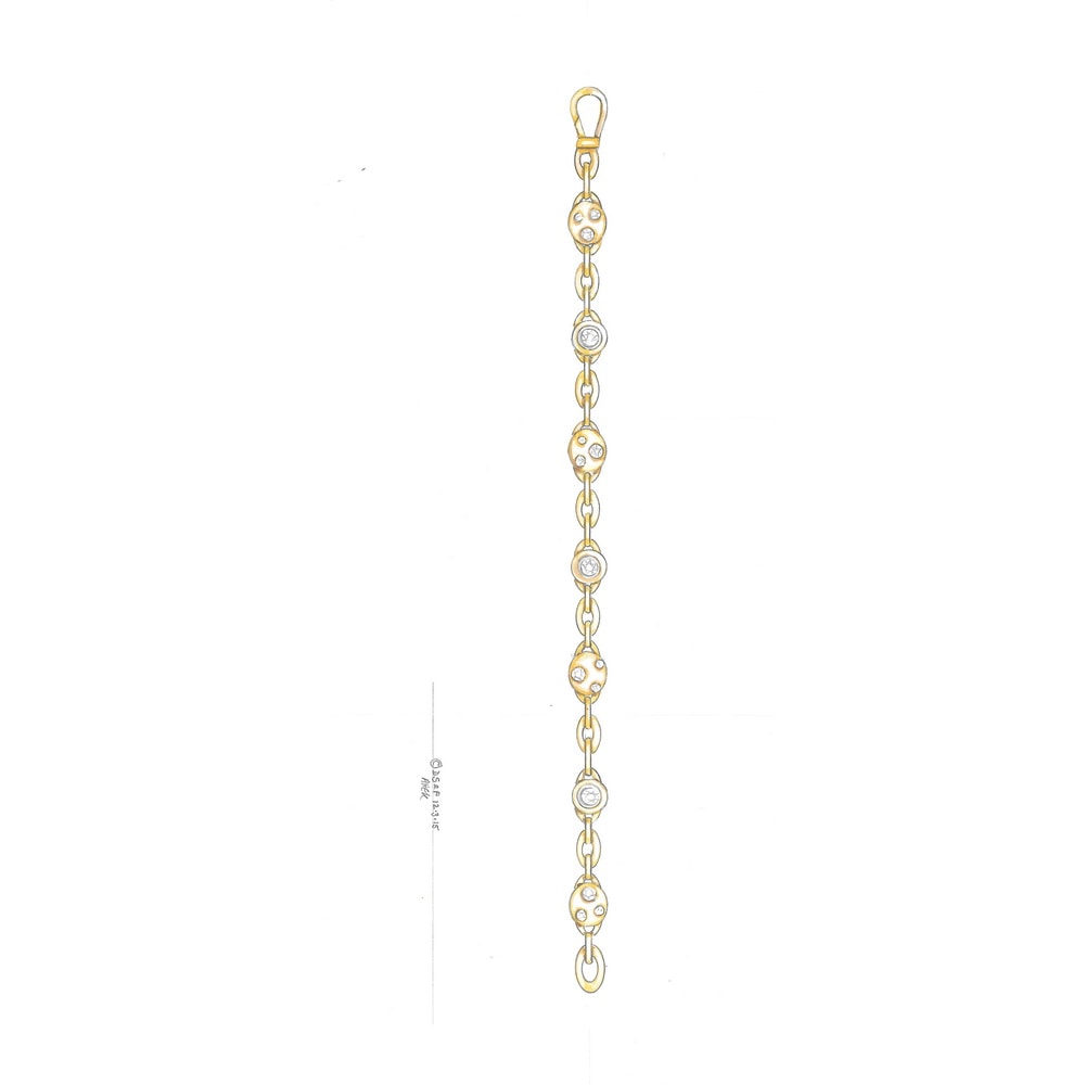 Design for diamond line bracelet