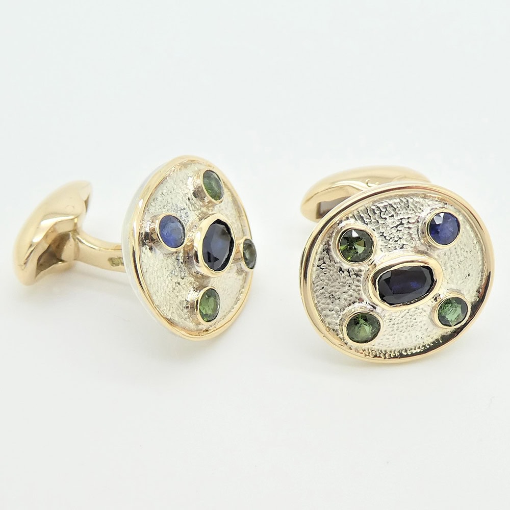 Repurposing gemstones from an unworn family jewel to create a bespoke pair off cufflinks